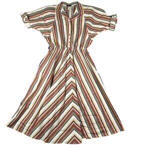 Vtg Rhymes Womens 12‎ Made in USA Cottagecore Granny Dress NO Belt Button Top